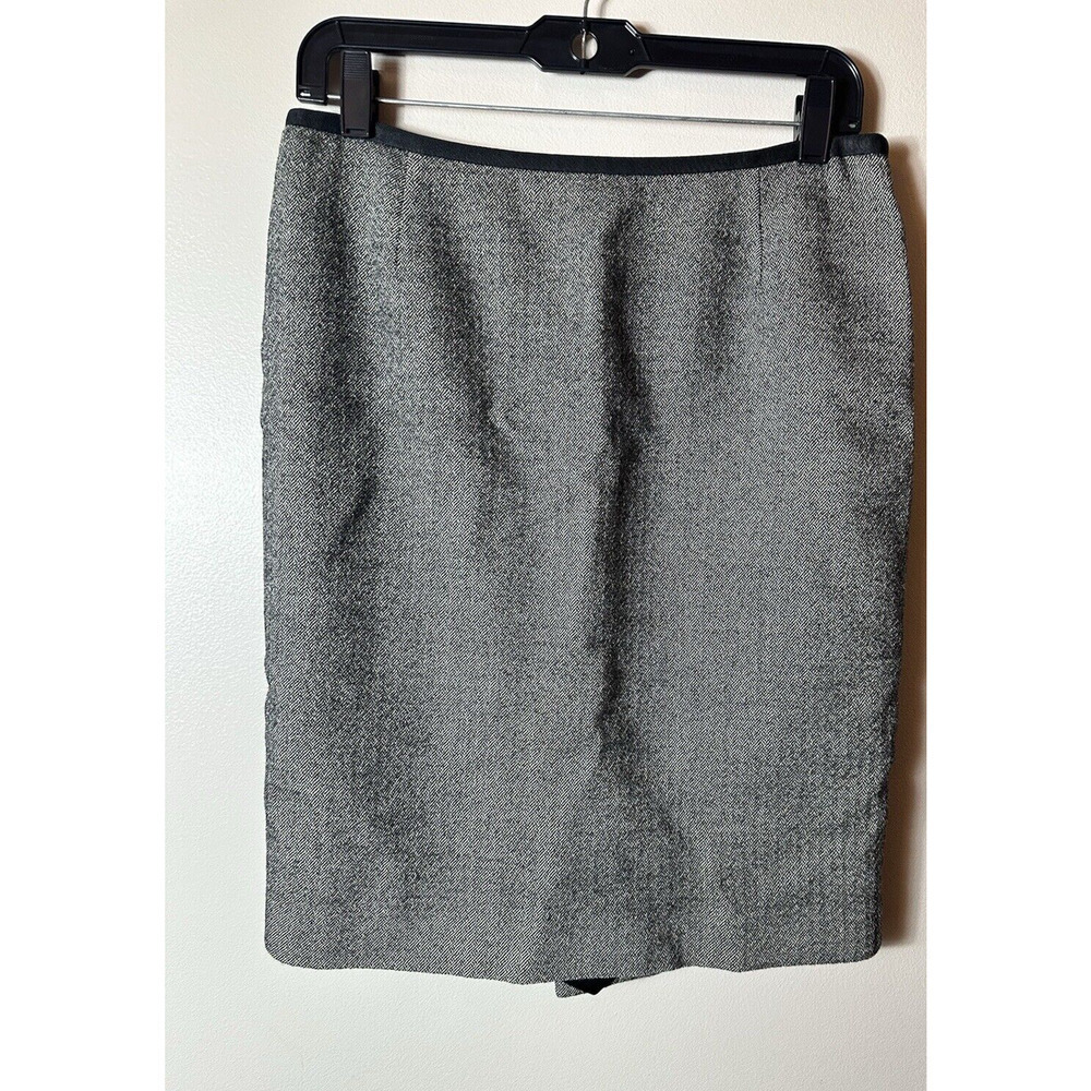 Salvatore Ferragamo Skirt Womens 8 Gray Wool Pencil Academia Corpcore Preppy 42 - Picture 1 of 6